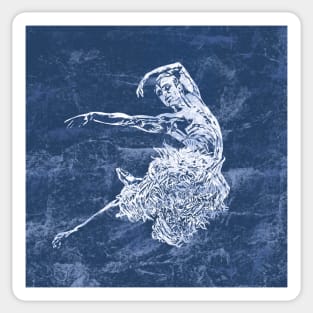 Lino print Male Ballet Dancer Swan from Swan Lake Sticker